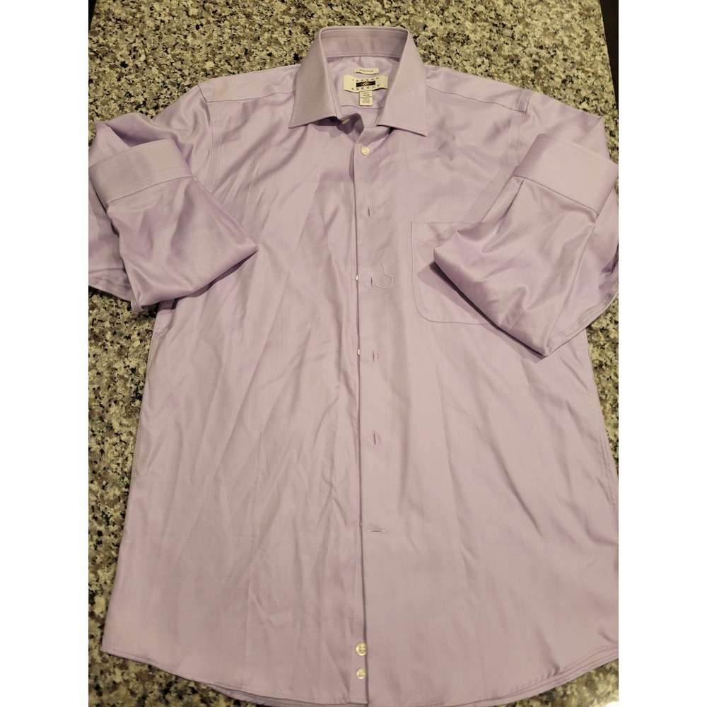 Joseph Abboud Mens‎ Dress Shirt Lavender Non Iron 15 1/2 34 35 Egyptian Cotton